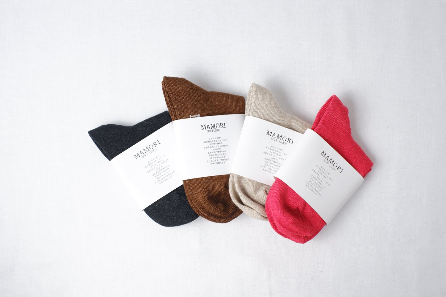 MAMORI Soft Linen Socks F Heavyweight 40/2 Short Crew Type