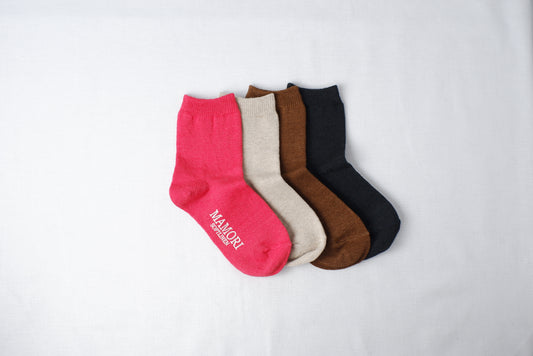MAMORI Soft Linen Socks F　Heavyweight　40/2　Short Crew Type
