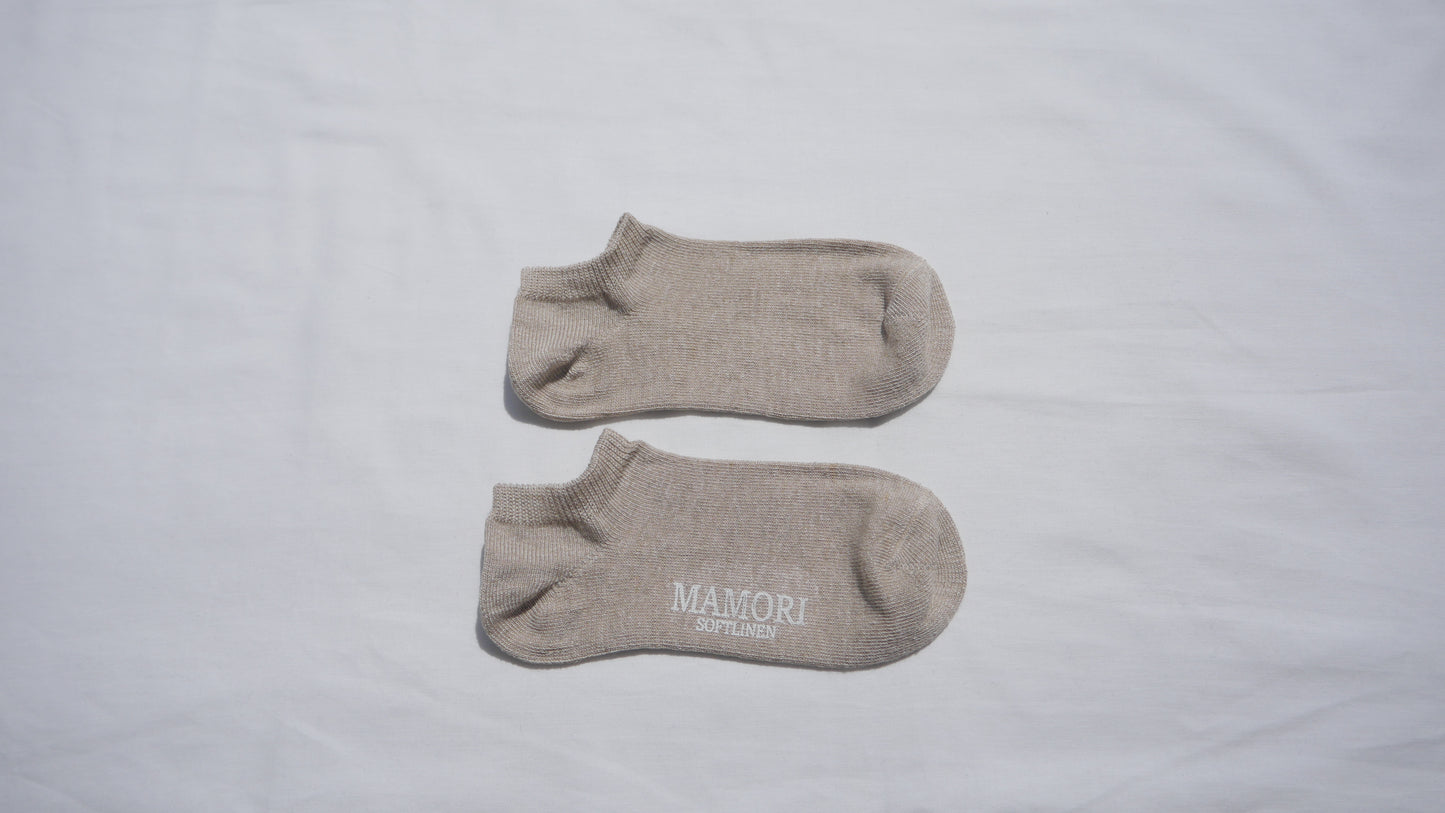 MAMORI　ソフトリネンソックス　M　厚手40/2　スニーカータイプ