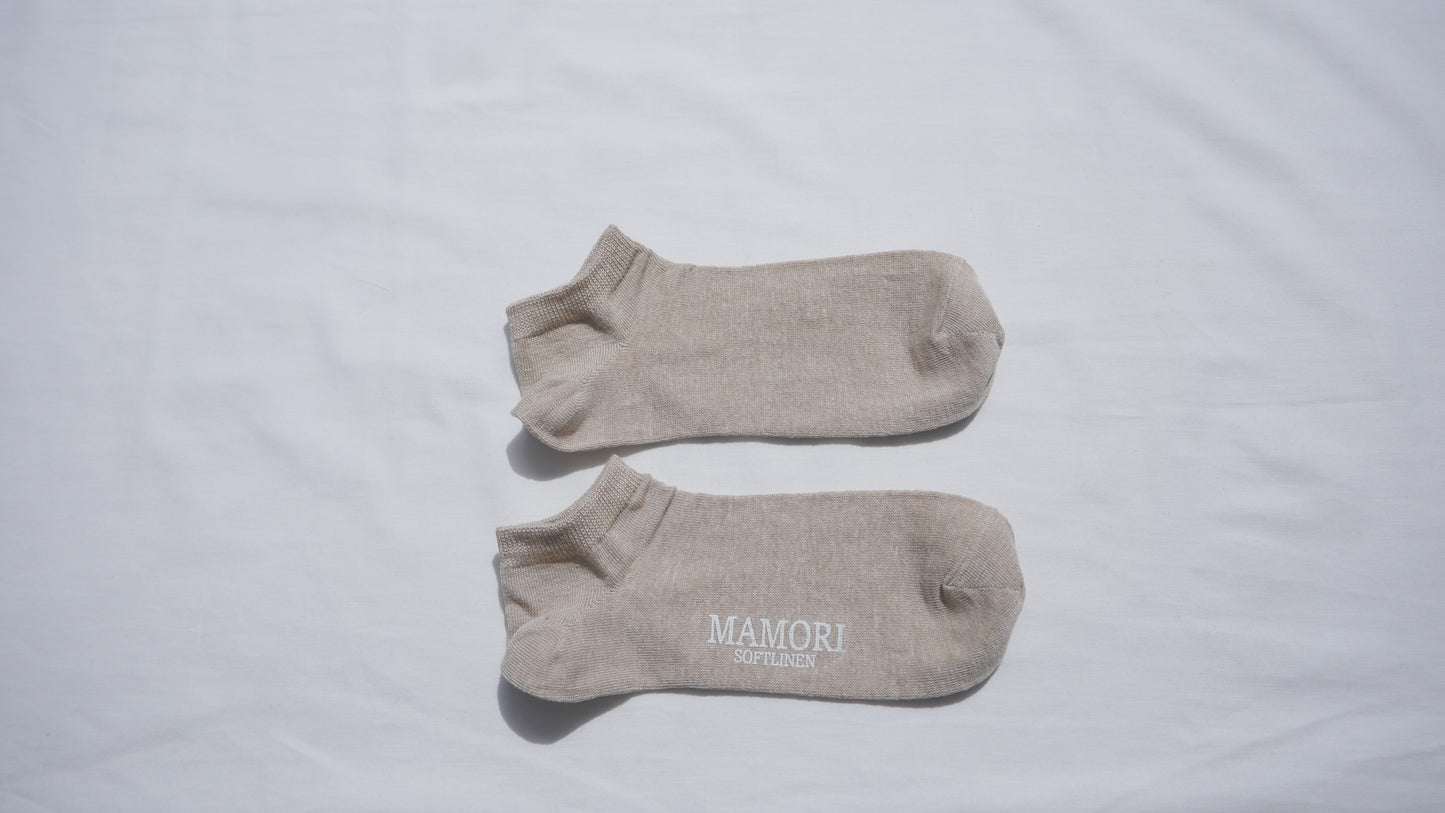MAMORI　ソフトリネンソックス　M　中間　60/2　スニーカータイプ