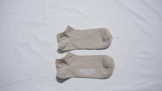 MAMORI　ソフトリネンソックス　M　中間　60/2　スニーカータイプ