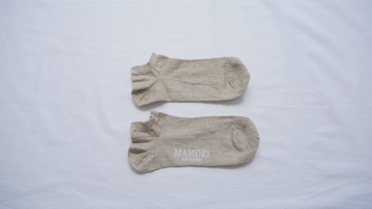 MAMORI　ソフトリネンソックス　M　薄手80/1　スニーカータイプ