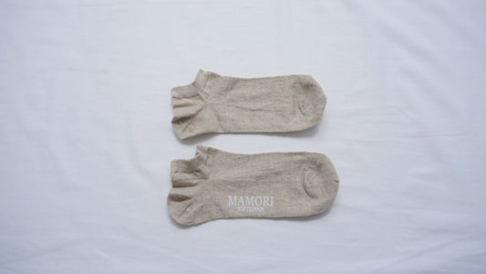MAMORI　ソフトリネンソックス　M　薄手80/1　スニーカータイプ